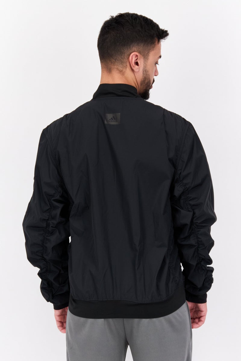 Adidas Men Sportswear Fit Plain Outdoor Windbreaker Jacket, Black - Image 4